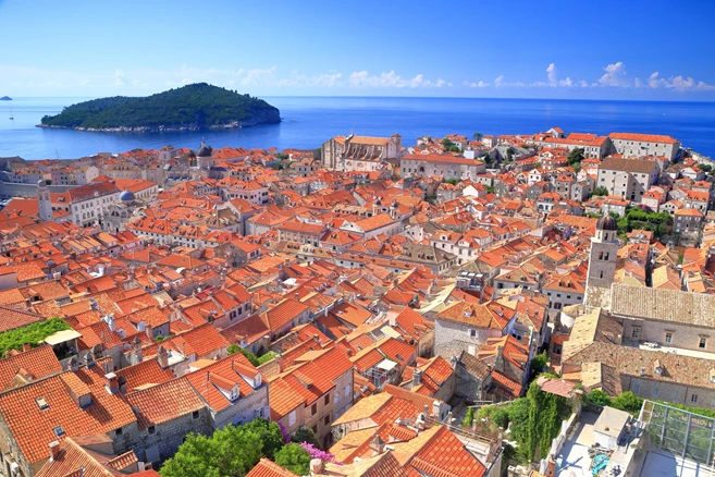 Old town of Dubrovnik on the shores of the Adriatic sea, Croatia