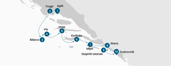 Supreme one way cruise from Split to Dubrovnik