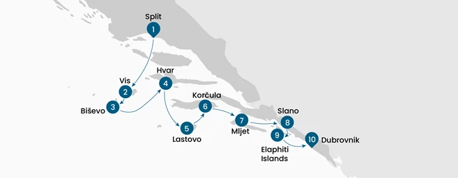 Islas dálmatas desde Split con Lastovo