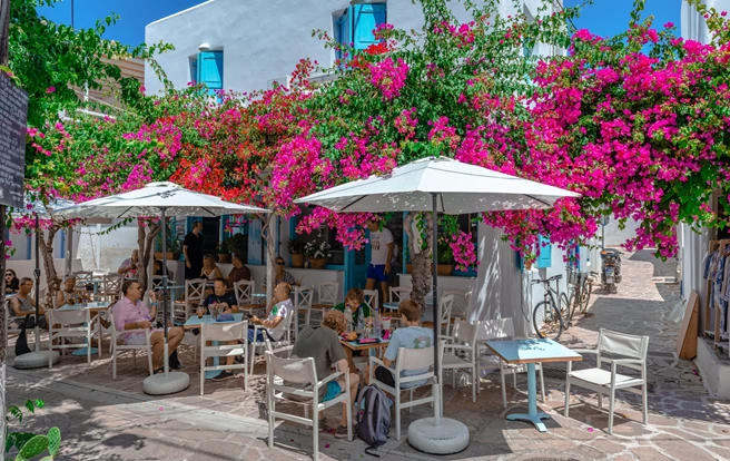 Cafetería en la isla de Antiparos