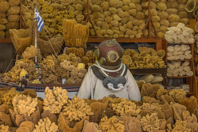 The large selection of sponges in Kalymnos