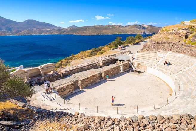 Ancient Theater view near where Aphrodite of Milo was found, Milos island