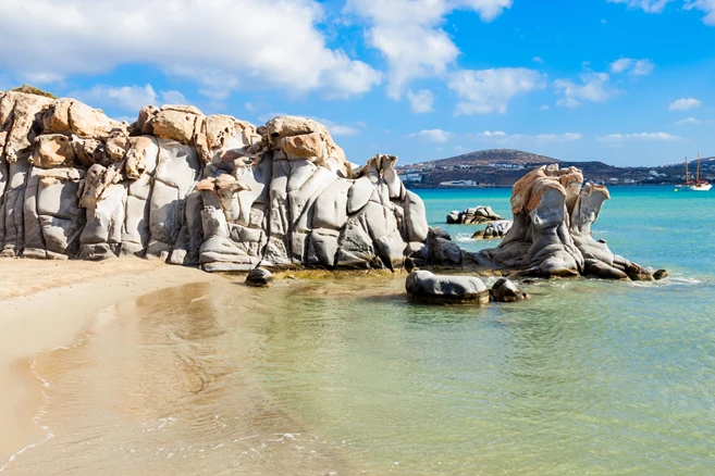 Mesmerizing geological formations at the famous Kolymbithres beach