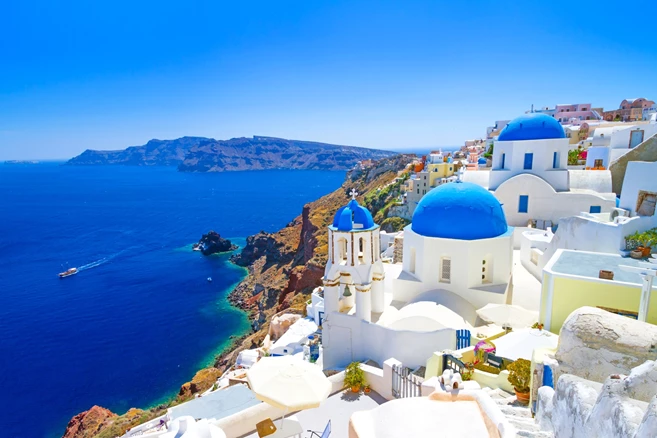 Pueblo de Oia en Santorini