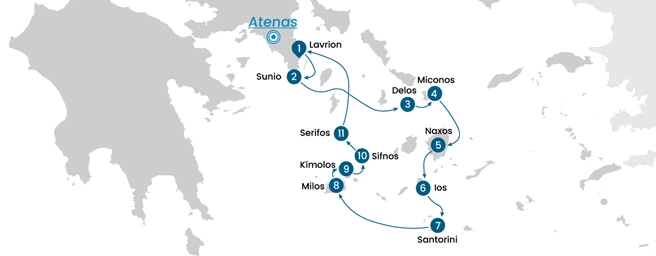 Crucero por las encantadores islas Cícladas