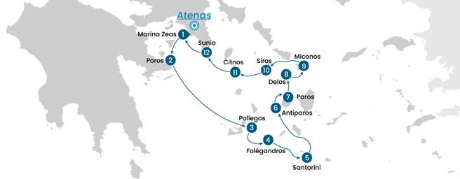 Crucero por las islas griegas: de Atenas a Santorini