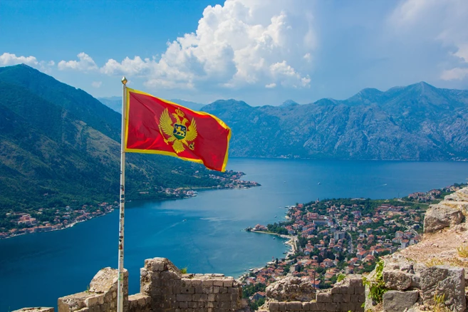 Beautiful view from above on the Kotor and Bay of Kotor, Montenegro