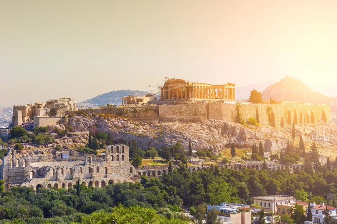 Parthenon temple on the Acropolis of Athens,Greece