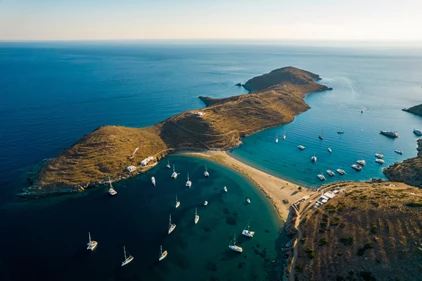 Kythnos, famous double bay of Kolonna