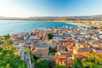 View of Nafplio with the Palamidi fortress in the background