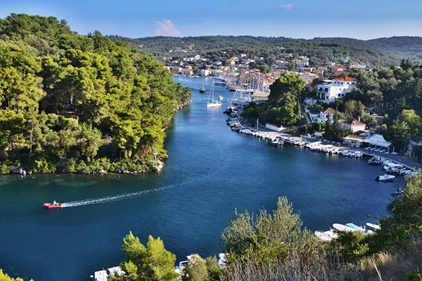 La ciudad de Gaios en la isla de Patmos