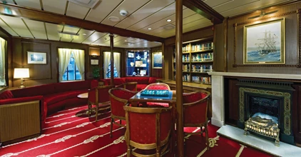 Interior lounge and library area